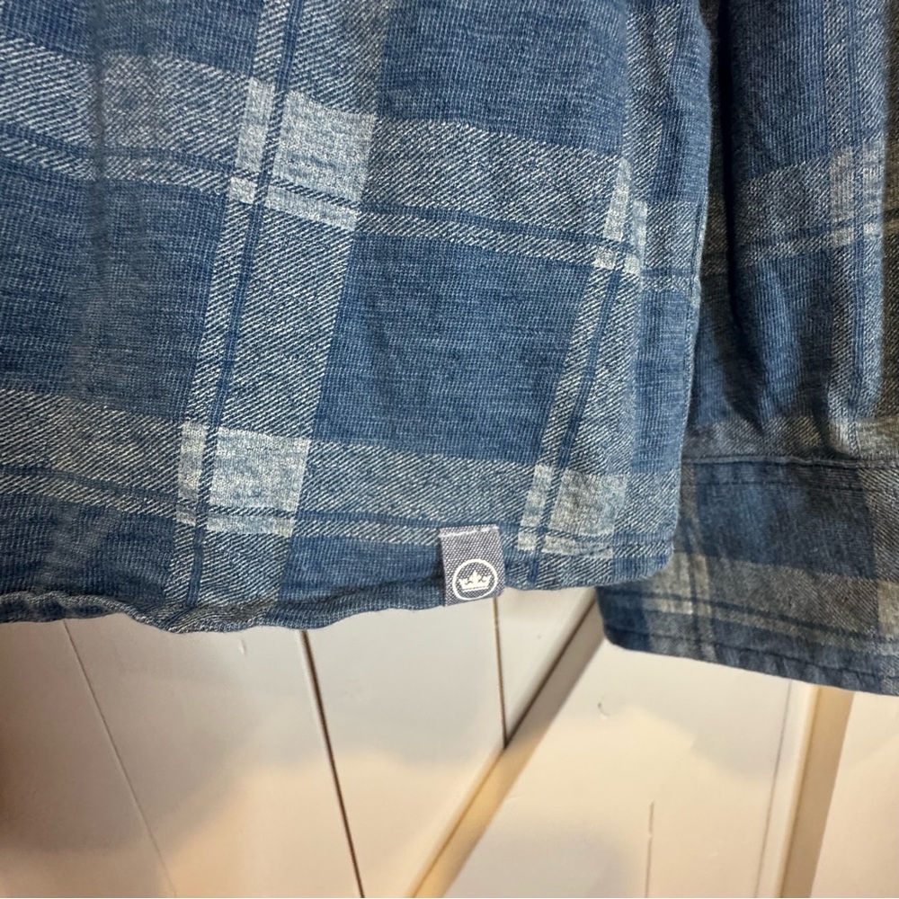 Peter Millar Larimer Indigo Knit Plaid Long sleeve Cotton Button Shirt XXL - Picture 5 of 12